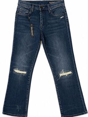 BLANKNYC Distressed Micro Straight Leg Cropped Jeans Happy Dust Wash Y2K Size 26